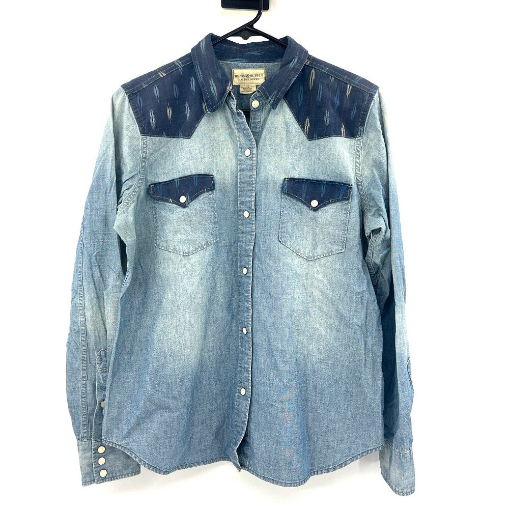Denim & Supply Ralph Lauren Western Snap Front Shirt Women's Large